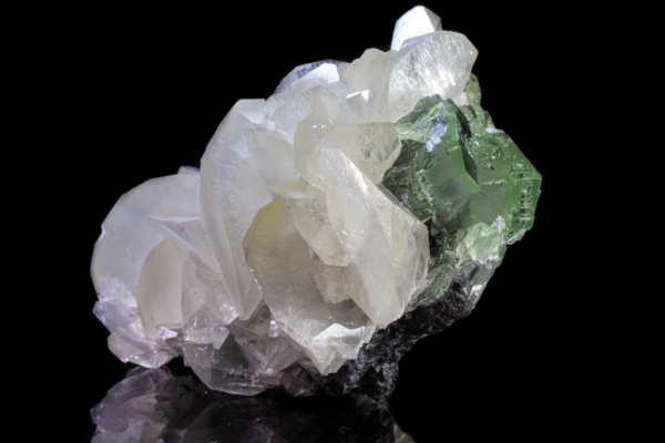 Calcite on Fluorite