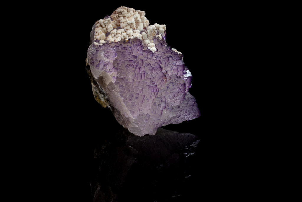 Calcite on Fluorite