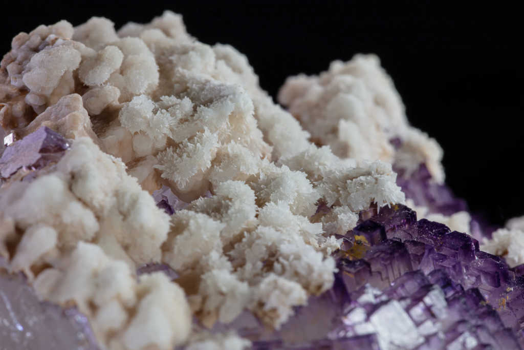 Calcite on Fluorite
