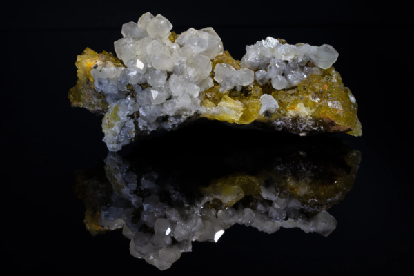 Calcite on Fluorite