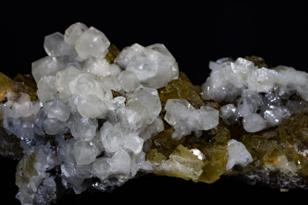 Calcite on Fluorite