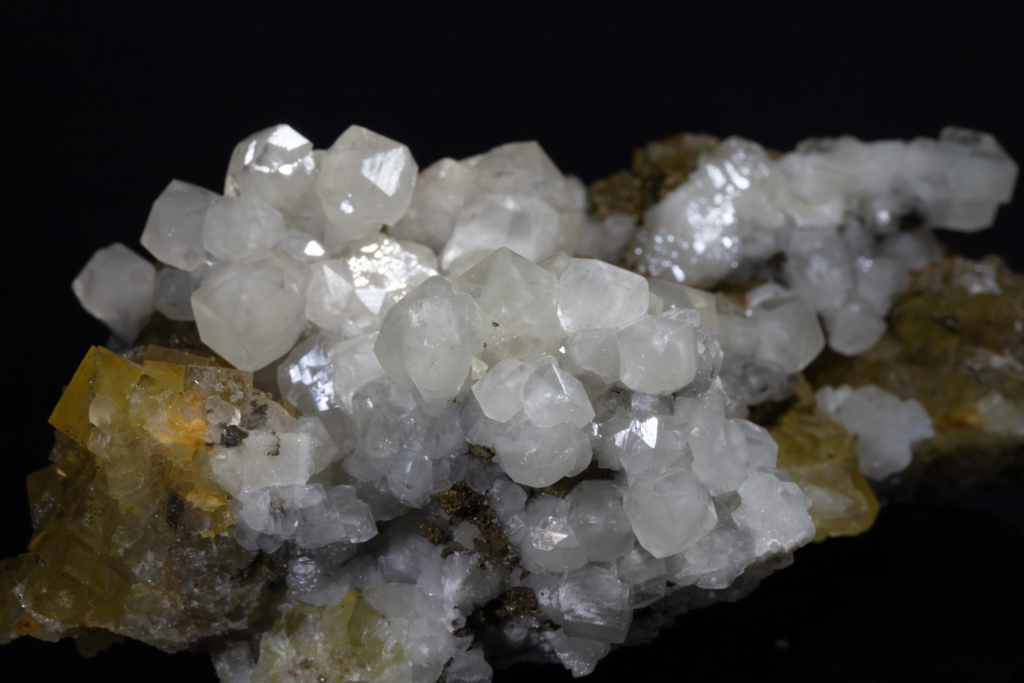 Calcite on Fluorite