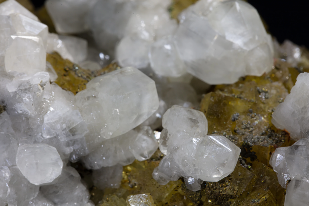 Calcite on Fluorite