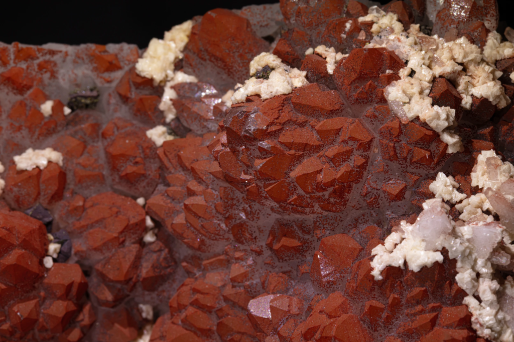 Quartz (iron-coated) with Dolomite and Calcite