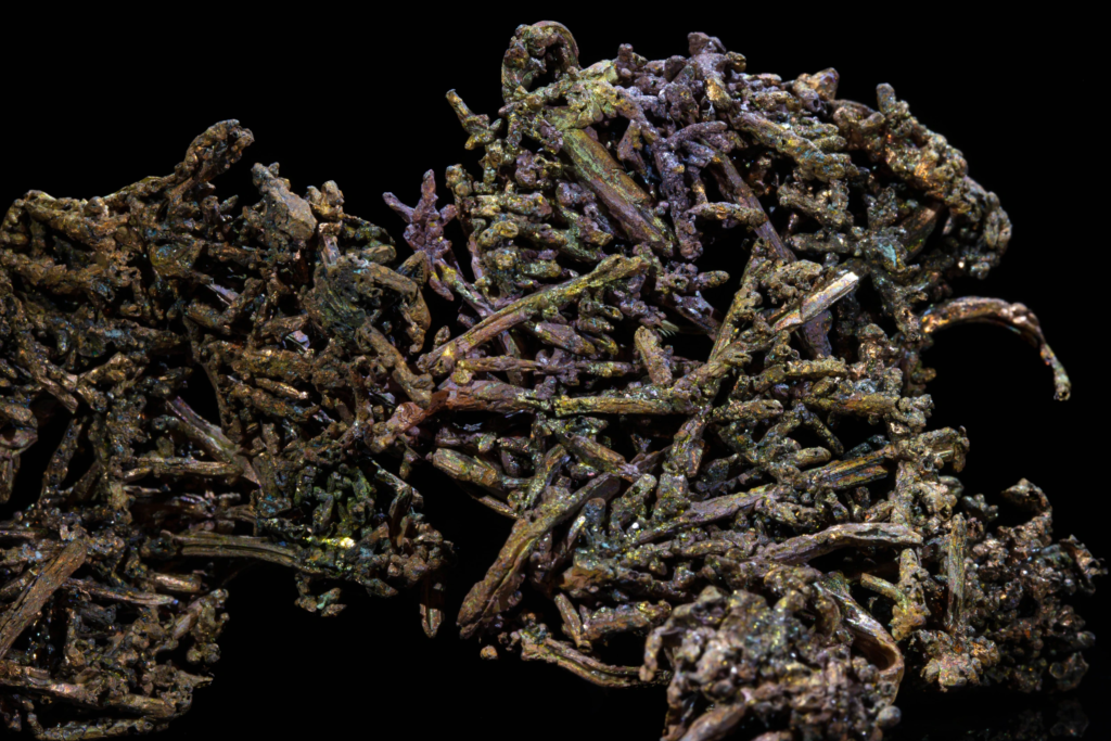 Macro of oxidized surface textures on native copper from China.