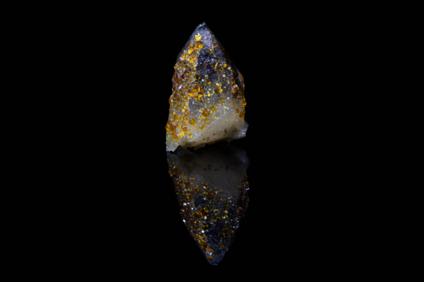 Spessartine on smoky Quartz