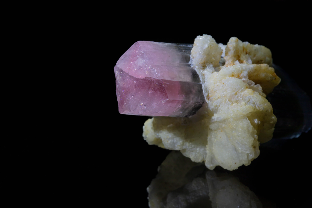 Tourmaline with Cleavelandite (double-terminated, bi-colored)
