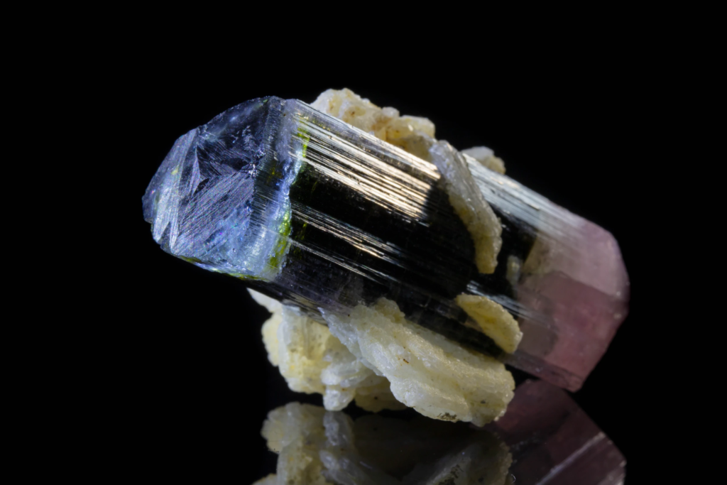 Tourmaline with Cleavelandite (double-terminated, bi-colored)