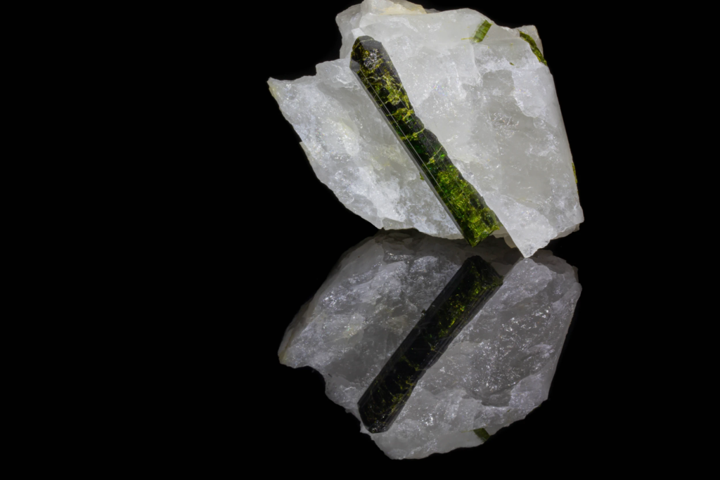 Tourmaline on Milky Quartz