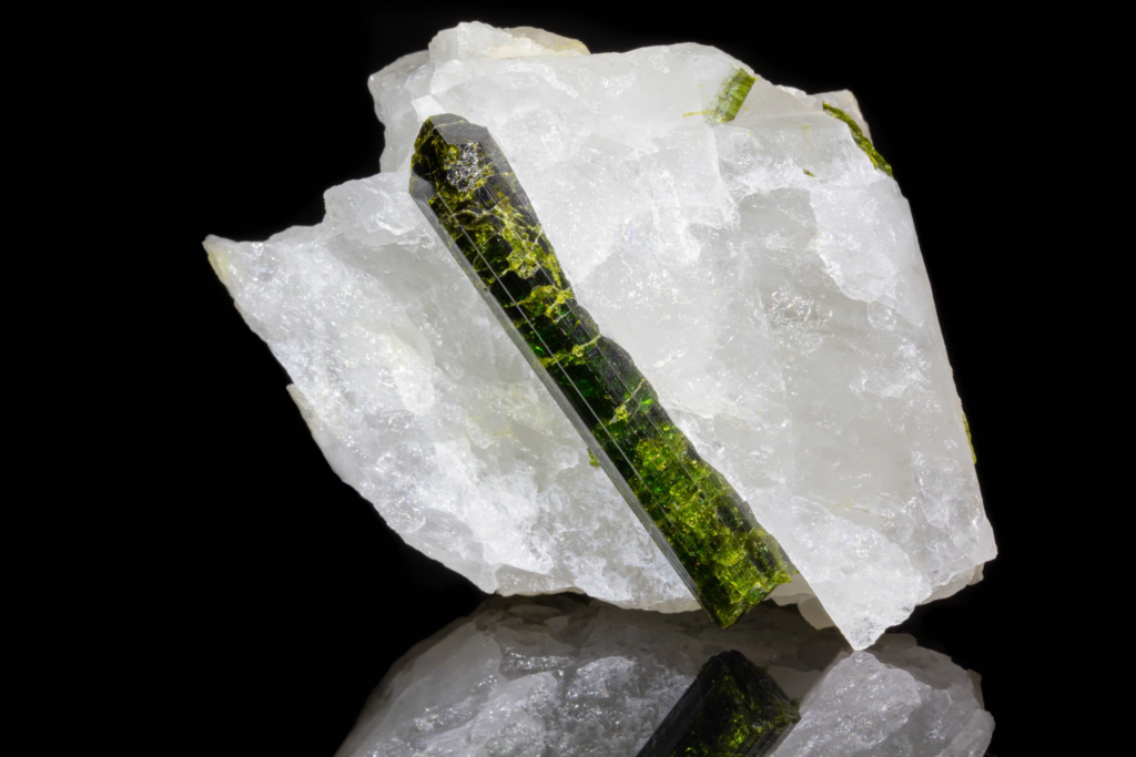 Tourmaline on Milky Quartz