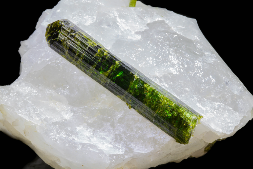 Tourmaline on Milky Quartz