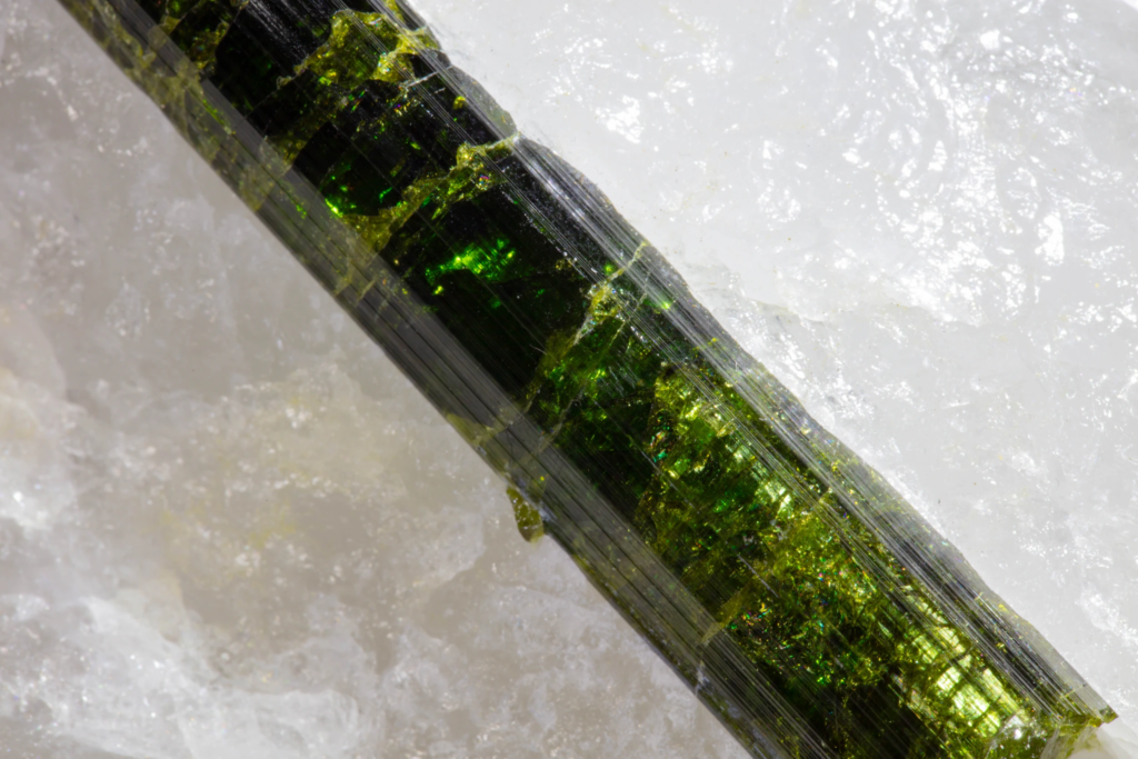 Tourmaline on Milky Quartz